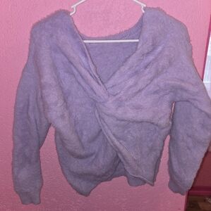 Cozy Lavender Fuzzy Sweater Set